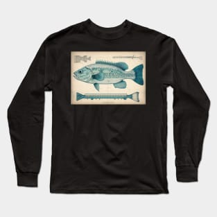 Largemouth Bass Fish Print Long Sleeve T-Shirt